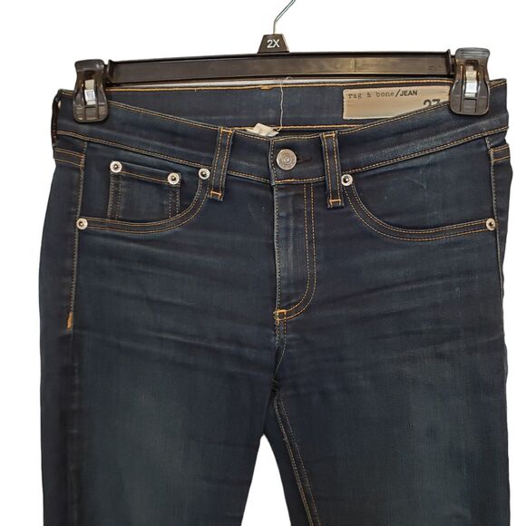 rag & bone Women's  High Rise Skinny Ankle Jean in Dark Blue Size 27 - Picture 8 of 12